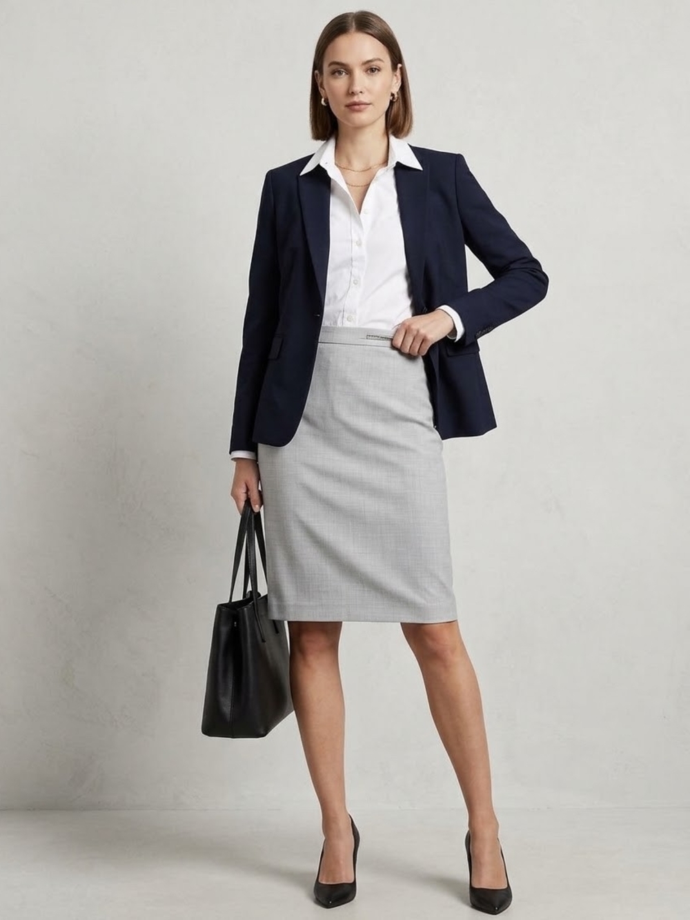 Banana Republic Gray Pencil Skirt with Subtle Pattern